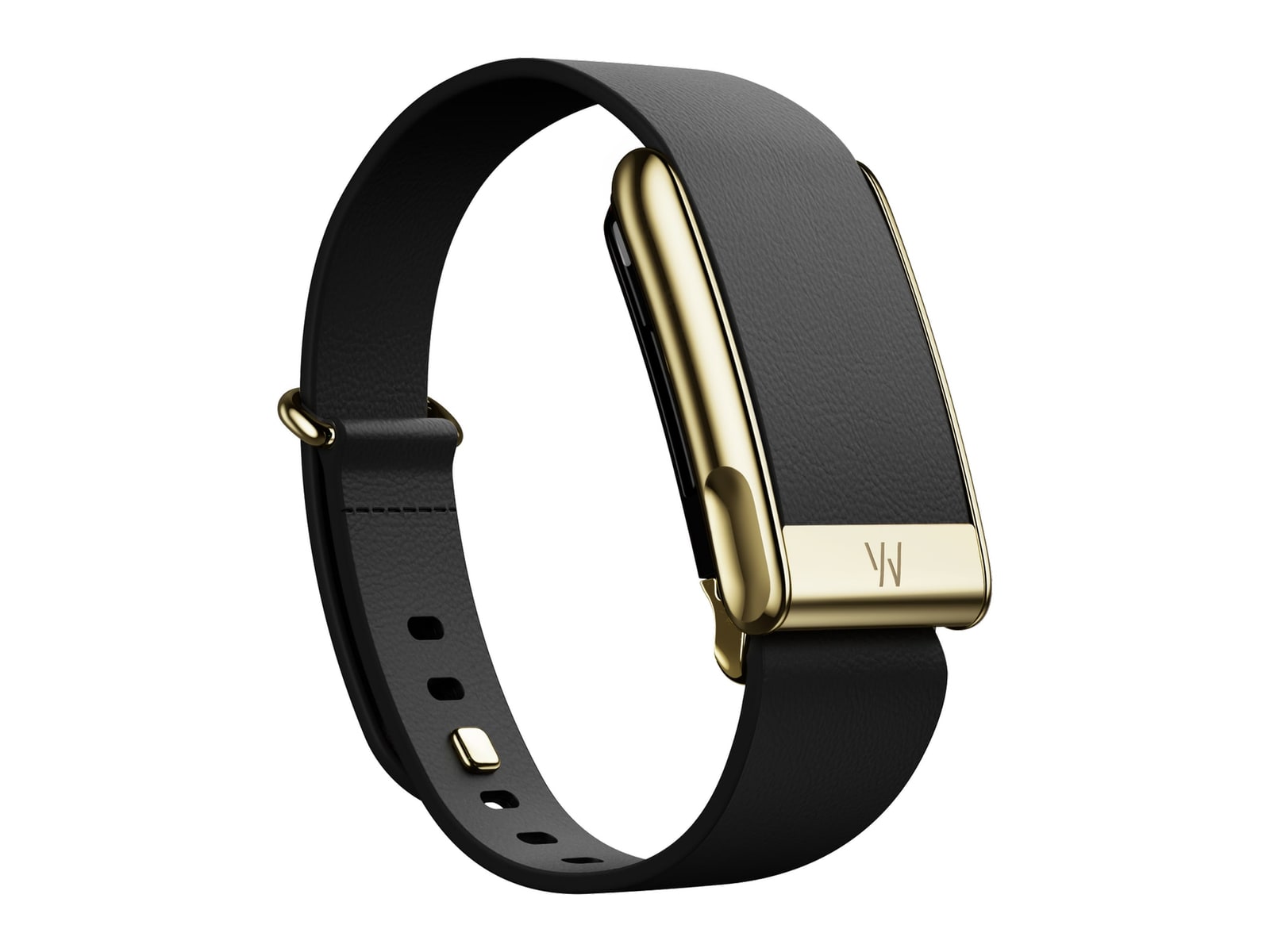 WHOOP - MG LeatherLuxe Tapered Band Watch Bands - Black with Gold