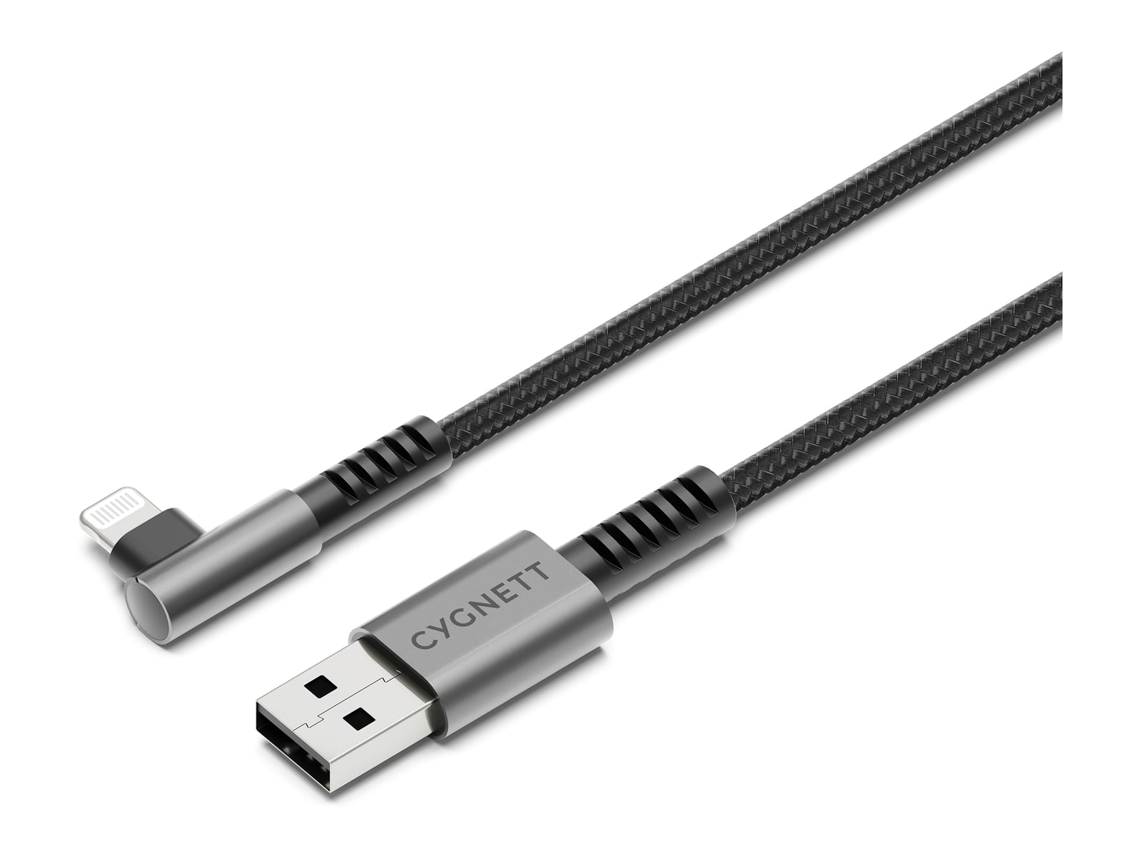 Cygnett - Unite Right Angle Lightning to USB-A Cable - 1M - Black Charging Cables