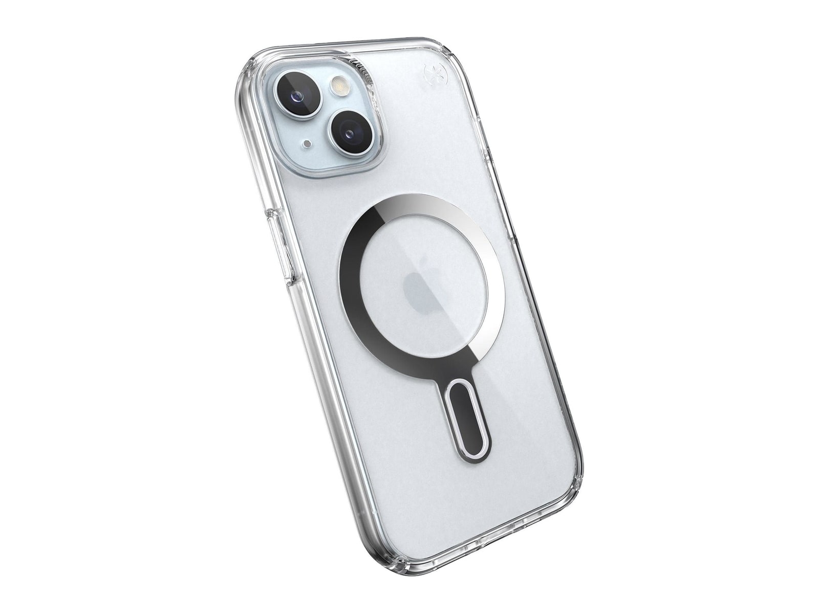 Speck - Presidio Perfect-Clear MagSafe with ClickLock - iPhone 15 - Clear/Chrome