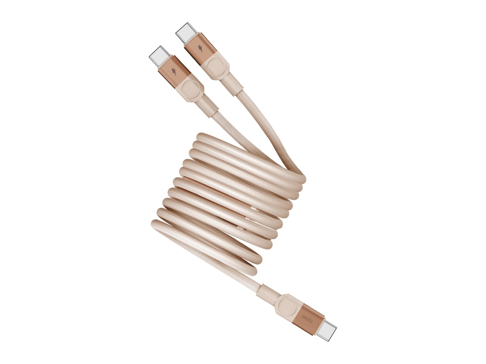MOMAX - Mag.Link Magnetic USB-C to 2 USB-Cs Cable 100W 2m Sandstone USB-C Cables