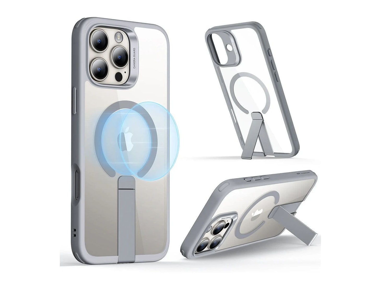 ESR - Boost Flickstand Case (HaloLock) - iPhone 16 Pro - Clear Grey
