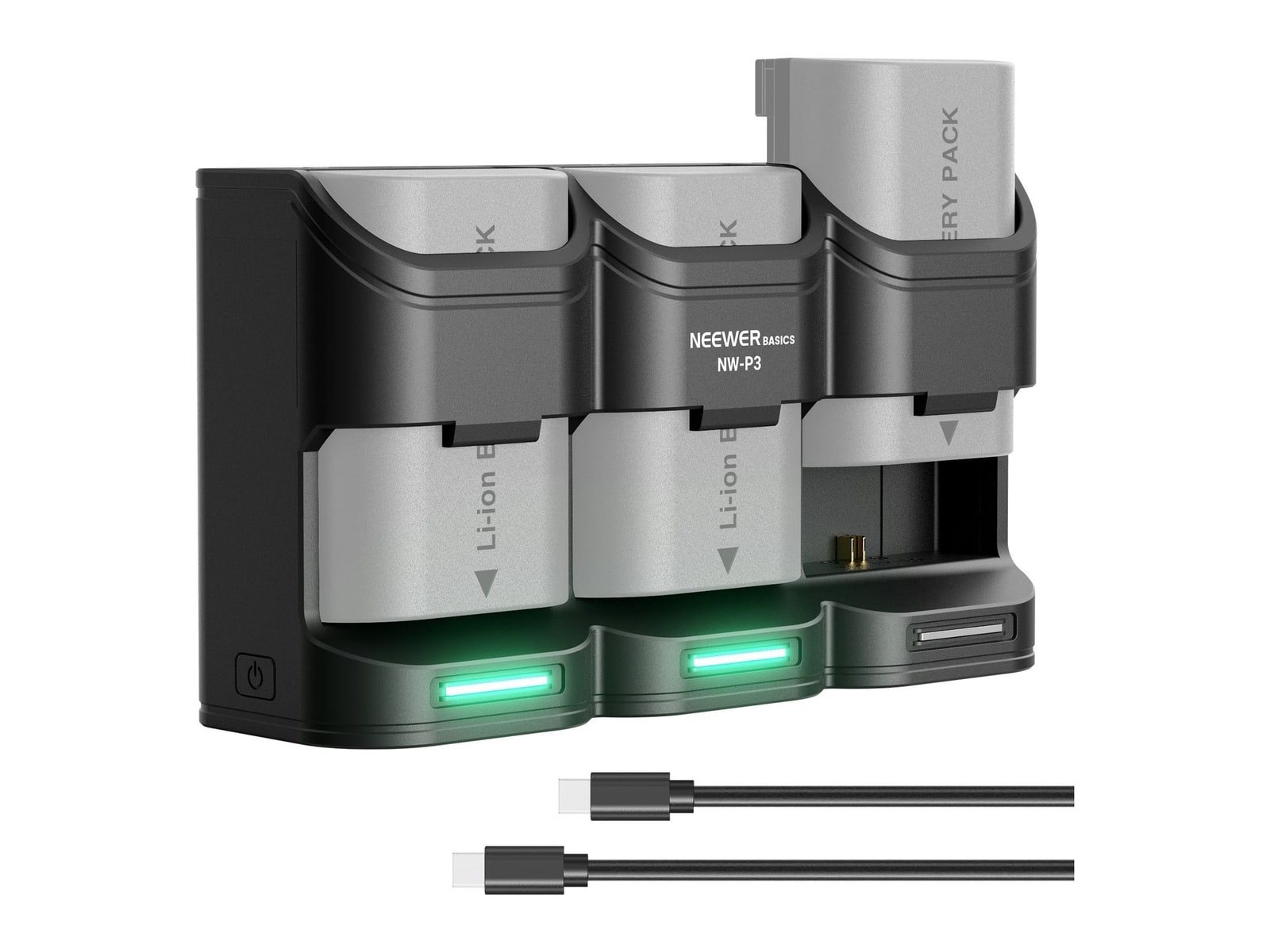 Neewer - BASICS NW-P3 3 Channel USB Camera Battery Charger Camera Batteries