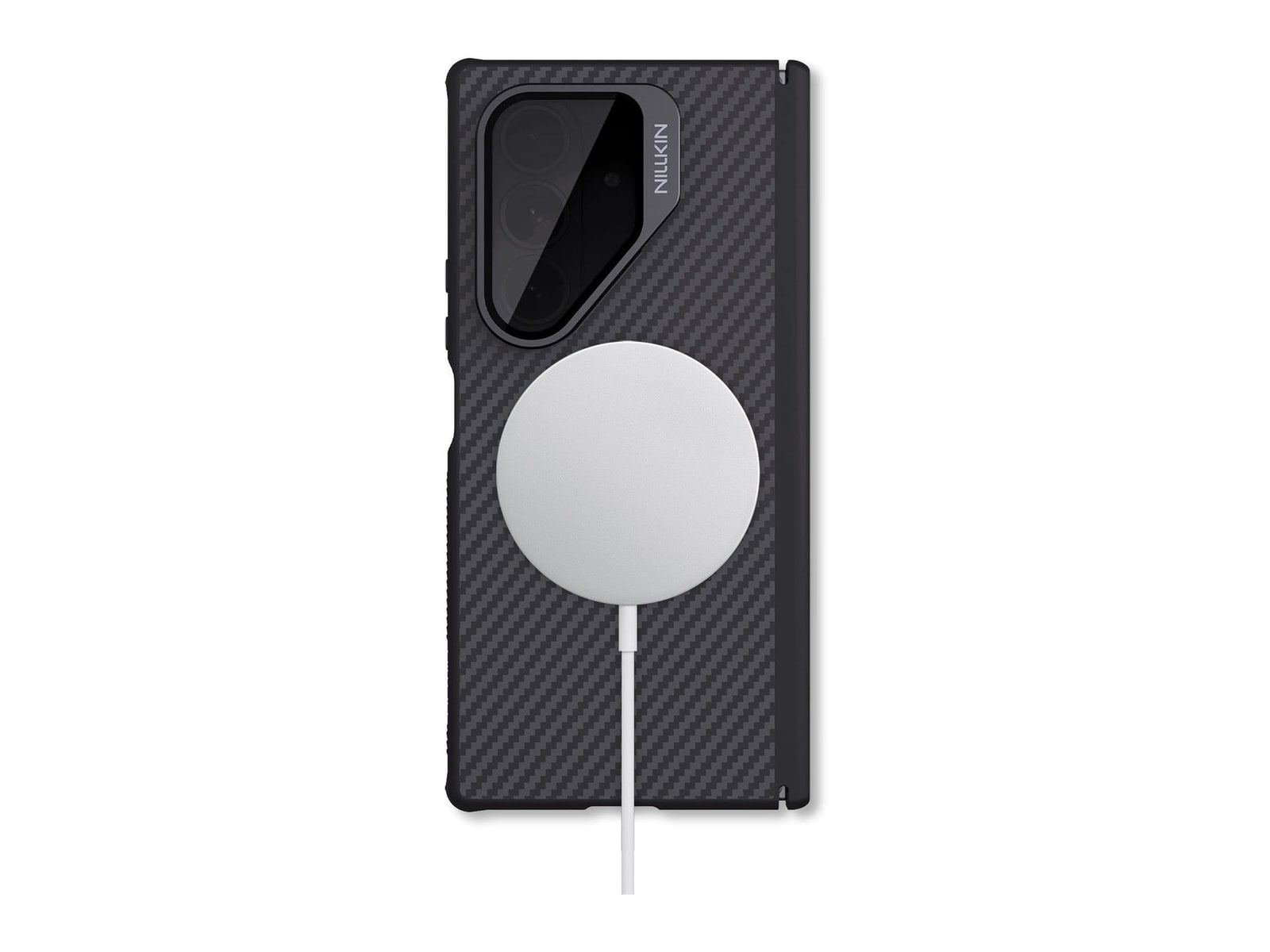 Nillkin - MagSafe Compatible Kevlar Case with Tinted Clear Camera Cover - Galaxy Z Fold 7 - Black