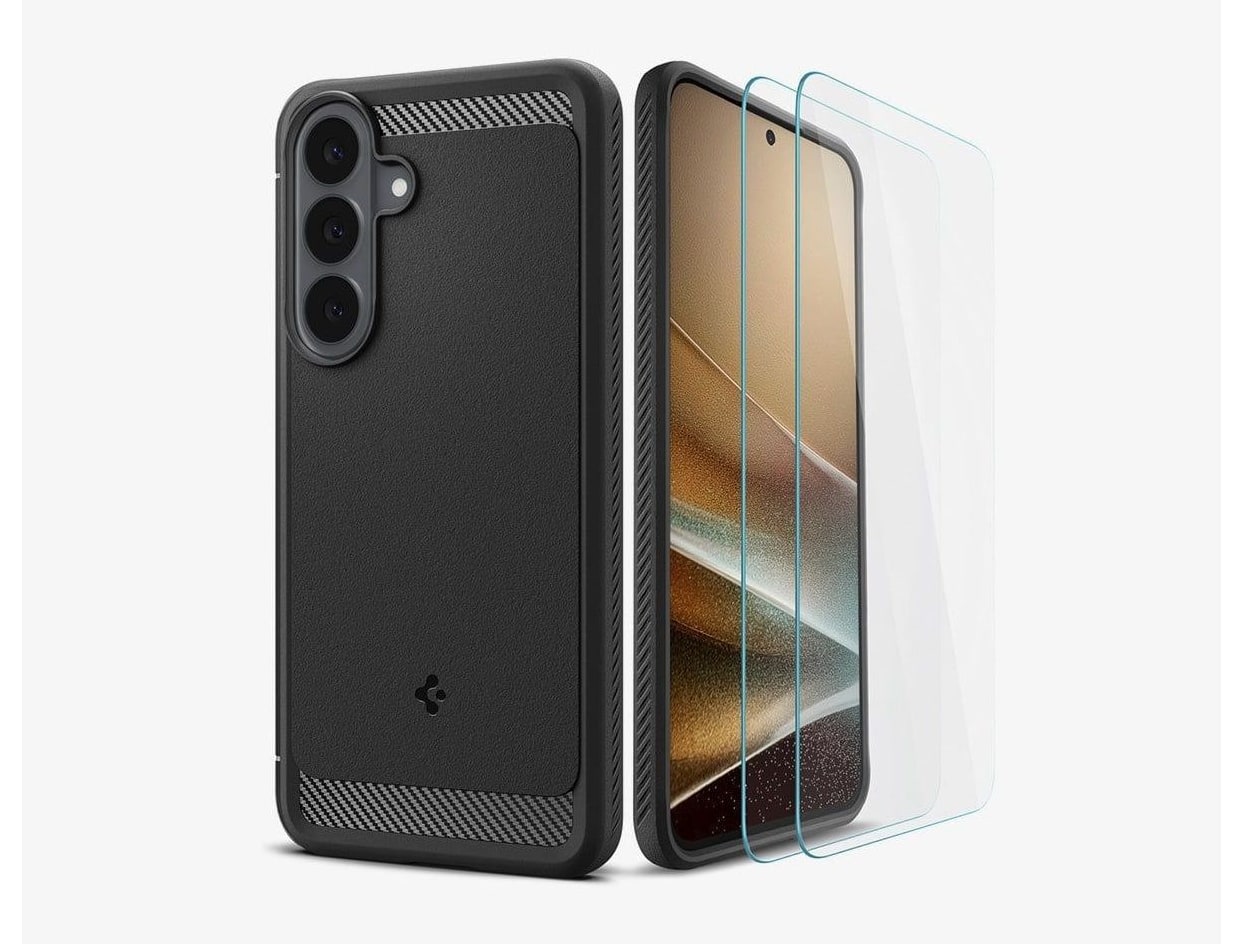 Spigen - Rugged Armor + Glass - Galaxy S26 FE - Matte Black