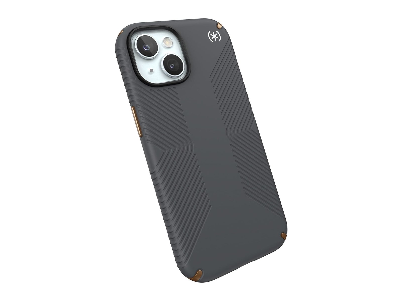 Speck - Presidio2 Grip - iPhone 15 - Charcoal Grey/Cool Bronze