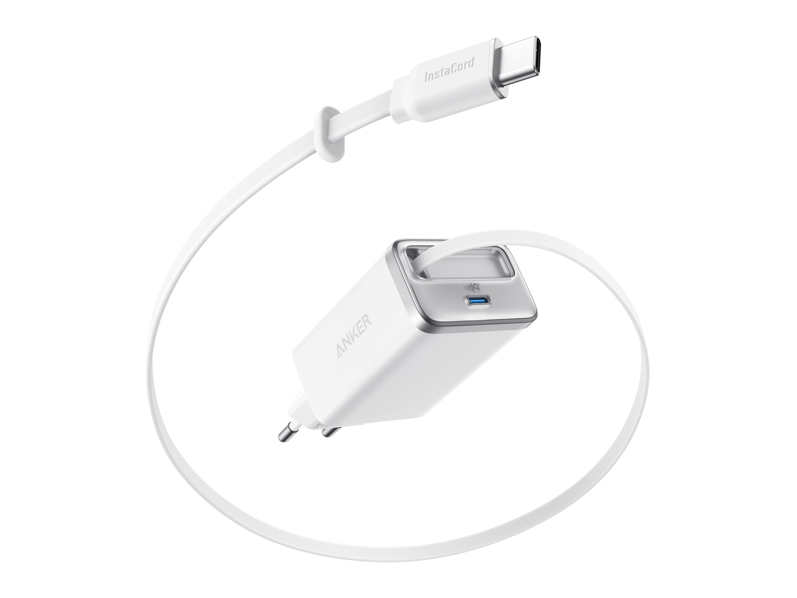 Anker - Nano Charger (35W, Built-In Retractable USB-C Cable) White Wall Chargers