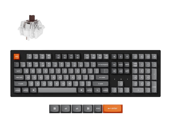 Keychron - K10 Max Brown Switch Wireless Mechanical Keyboards - Black