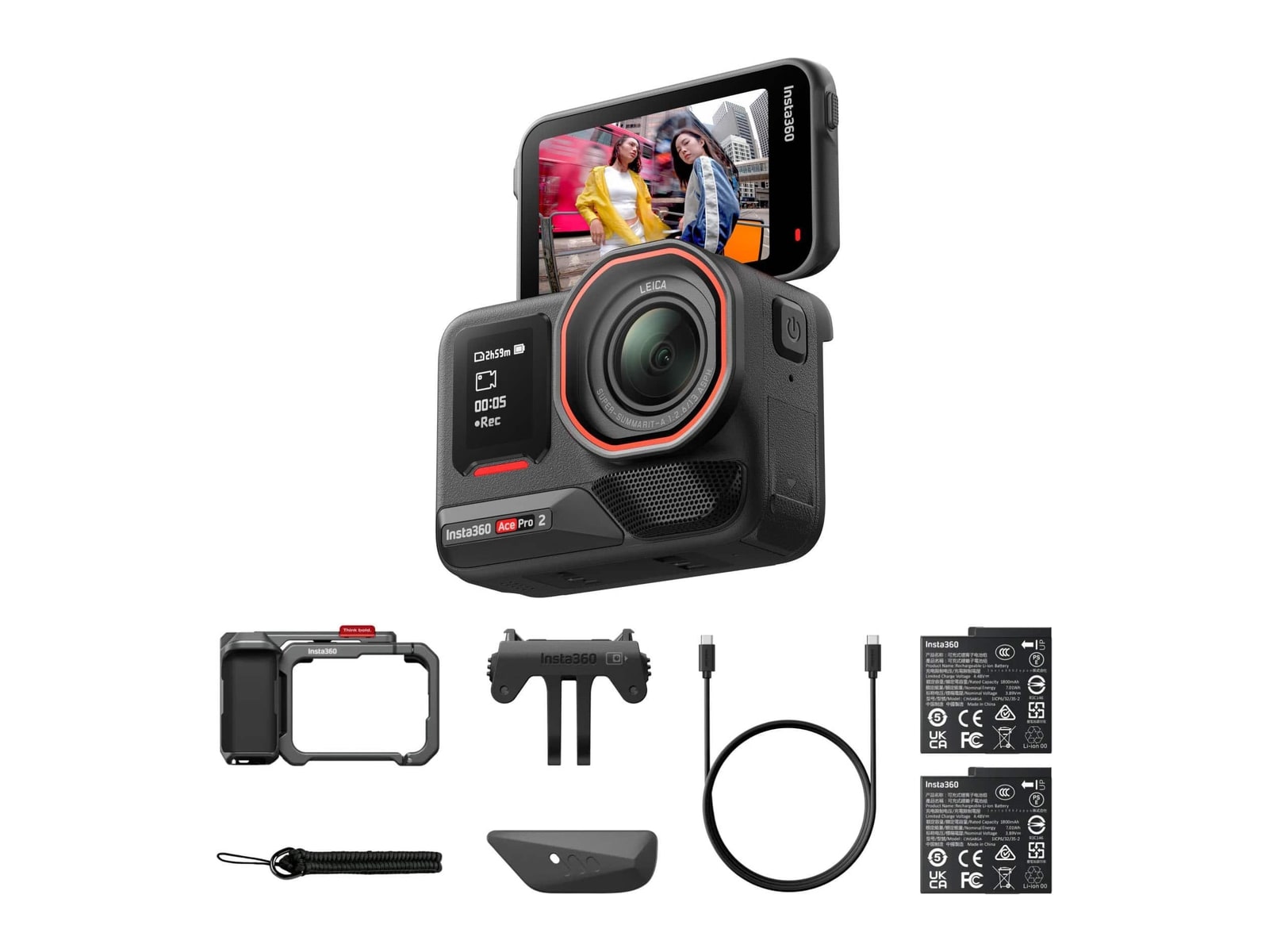 Insta360 - Ace Pro 2 8K Action Cameras Xplorer Bundle Octa Edition - Dark Gray