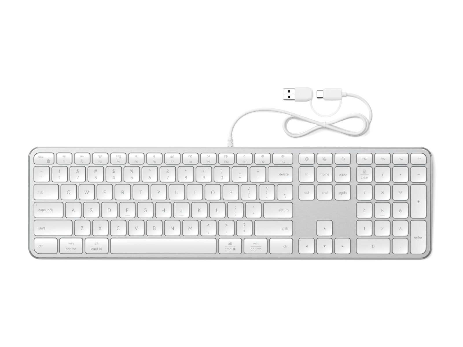 Satechi - Slim LX3 Wired Keyboard Keyboards - Silver