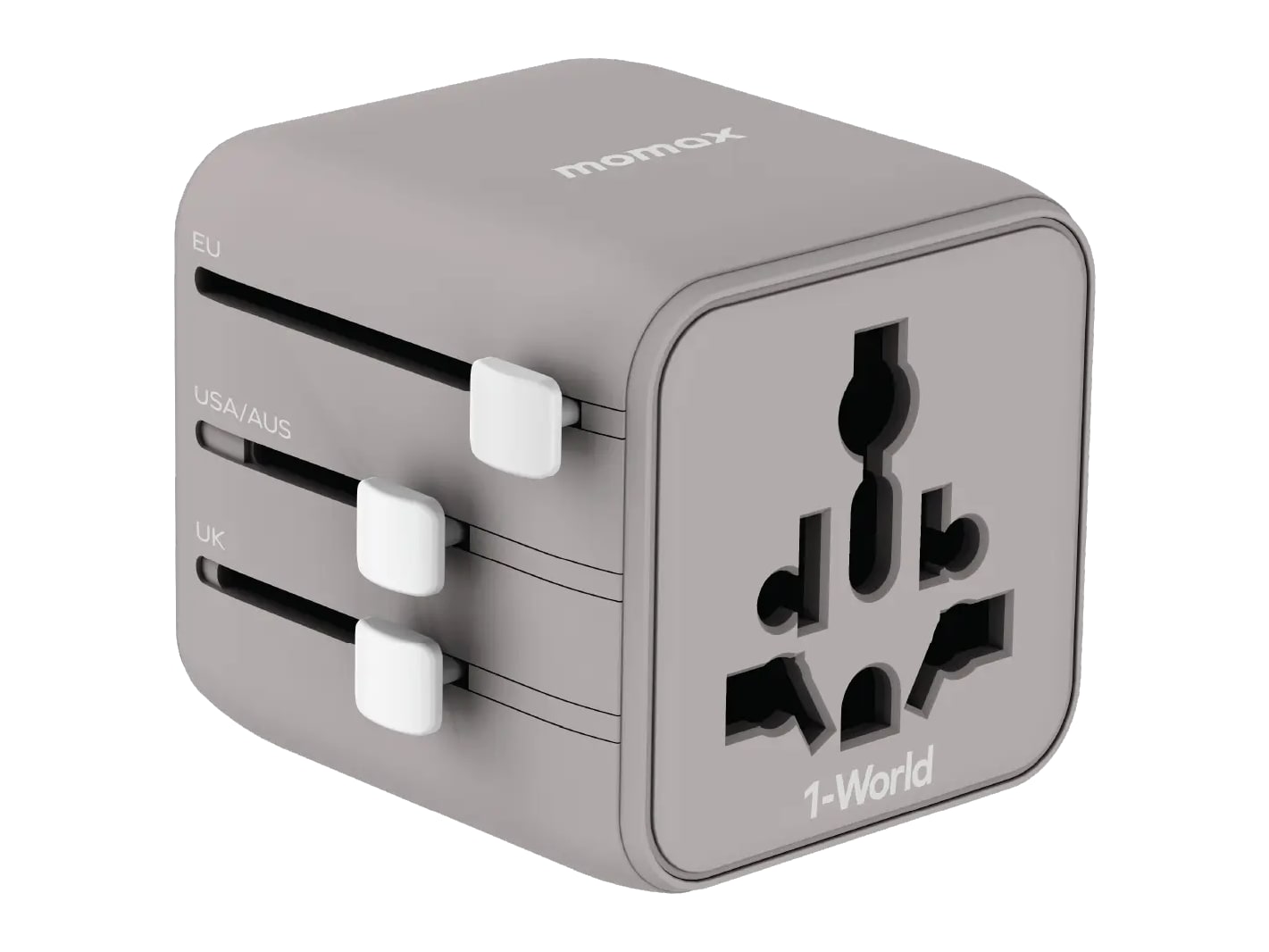 MOMAX - 1-World Universal Travel Charger Gray Wall Chargers