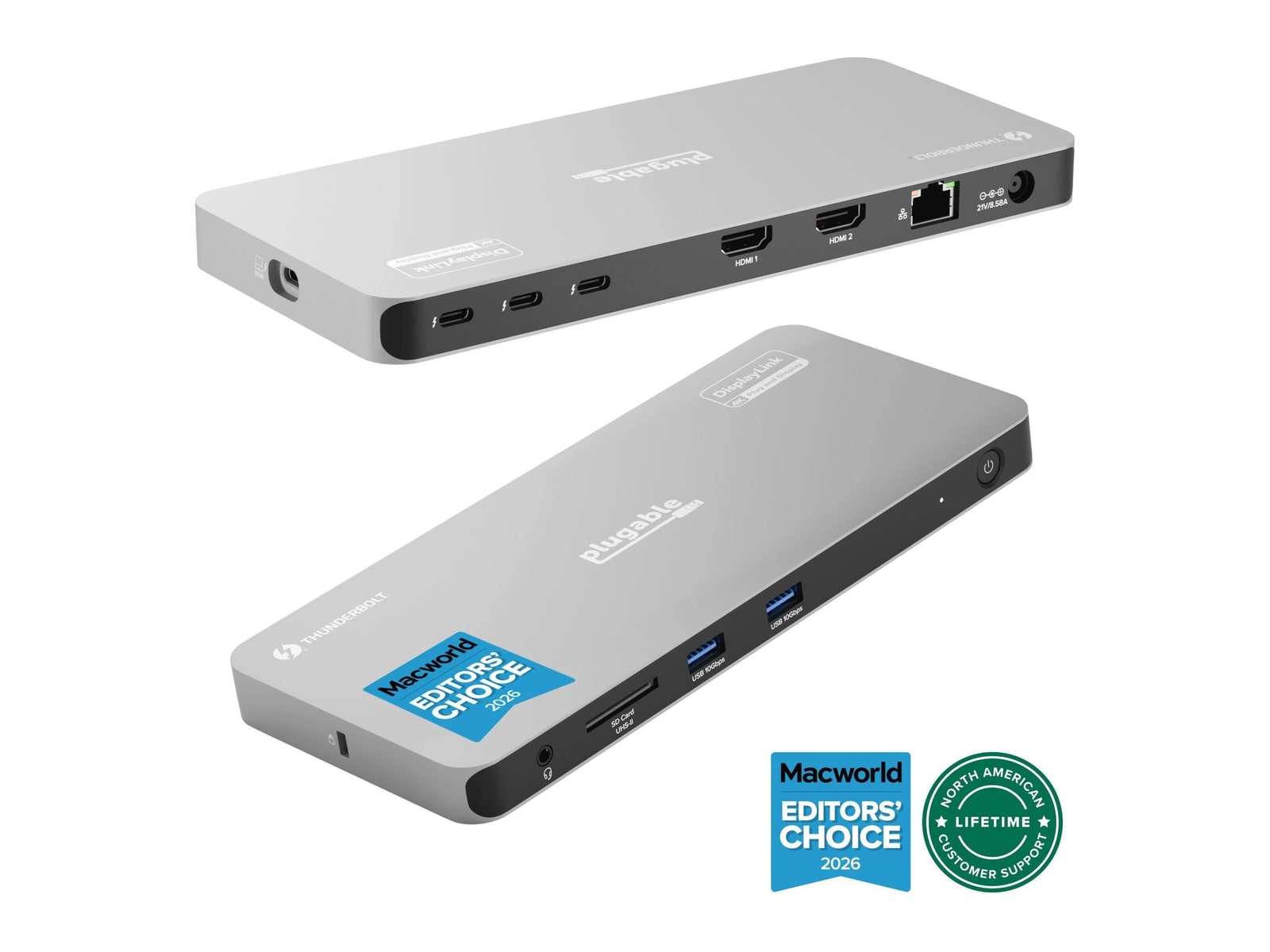 Plugable - Thunderbolt 4 Docking Station for 4K Quad Monitors Docking Stations