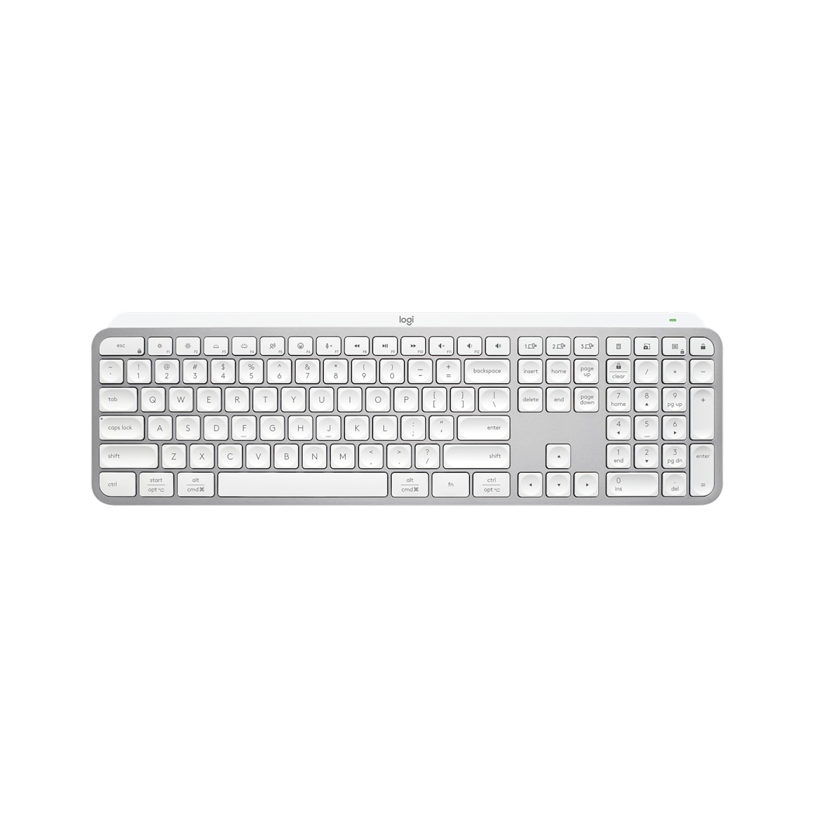 Logitech - MX Keys S Bluetooth, Logi Bolt USB Wireless Keyboards - Pale Grey