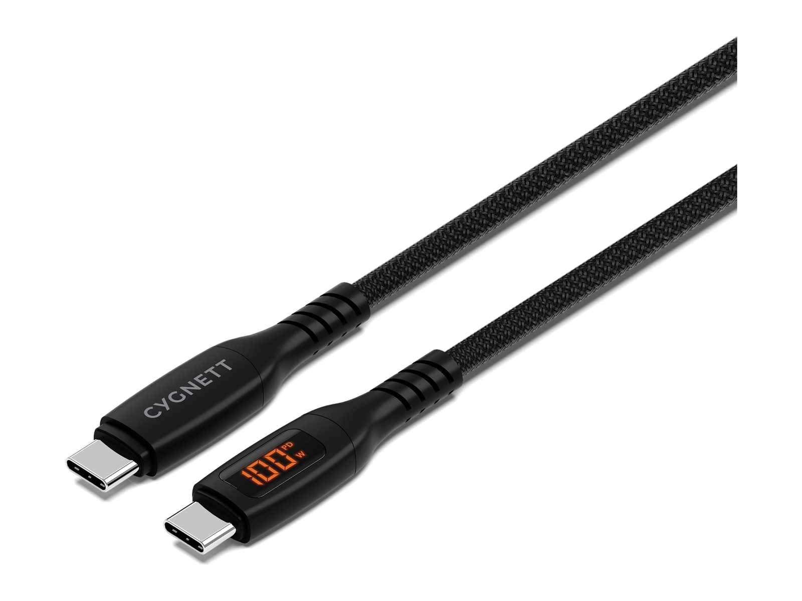 Cygnett - Unite 100W USB-C to USB-C LED Cable - 50CM - Black Charging Cables