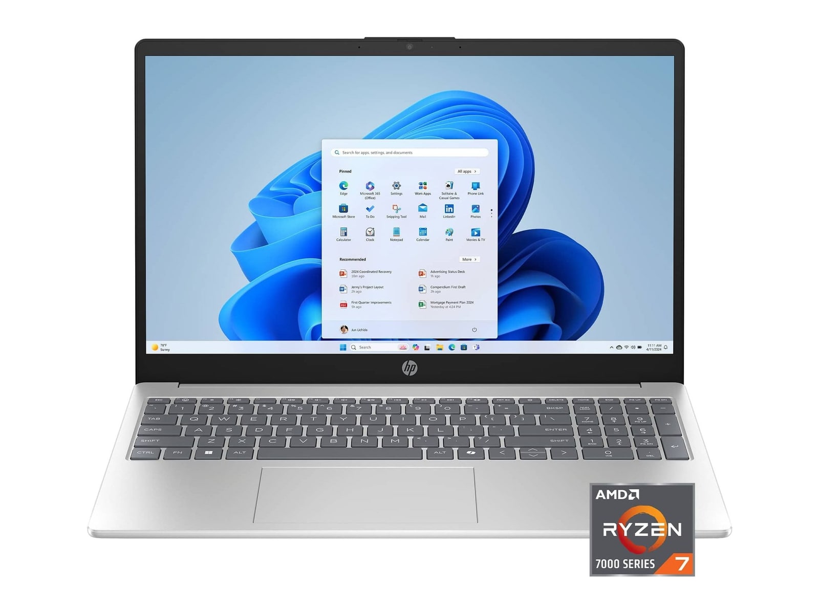HP - 15-fc0235dx 15.6" - AMD Ryzen 7 7730U chip - 16GB Memory - 512GB SSD - Natural Silver