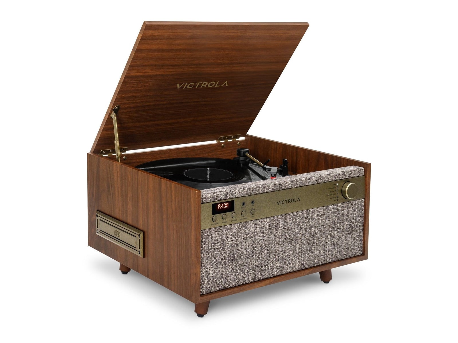 Victrola - Century 6-in-1 Bluetooth Turntables & CD Players - Walnut