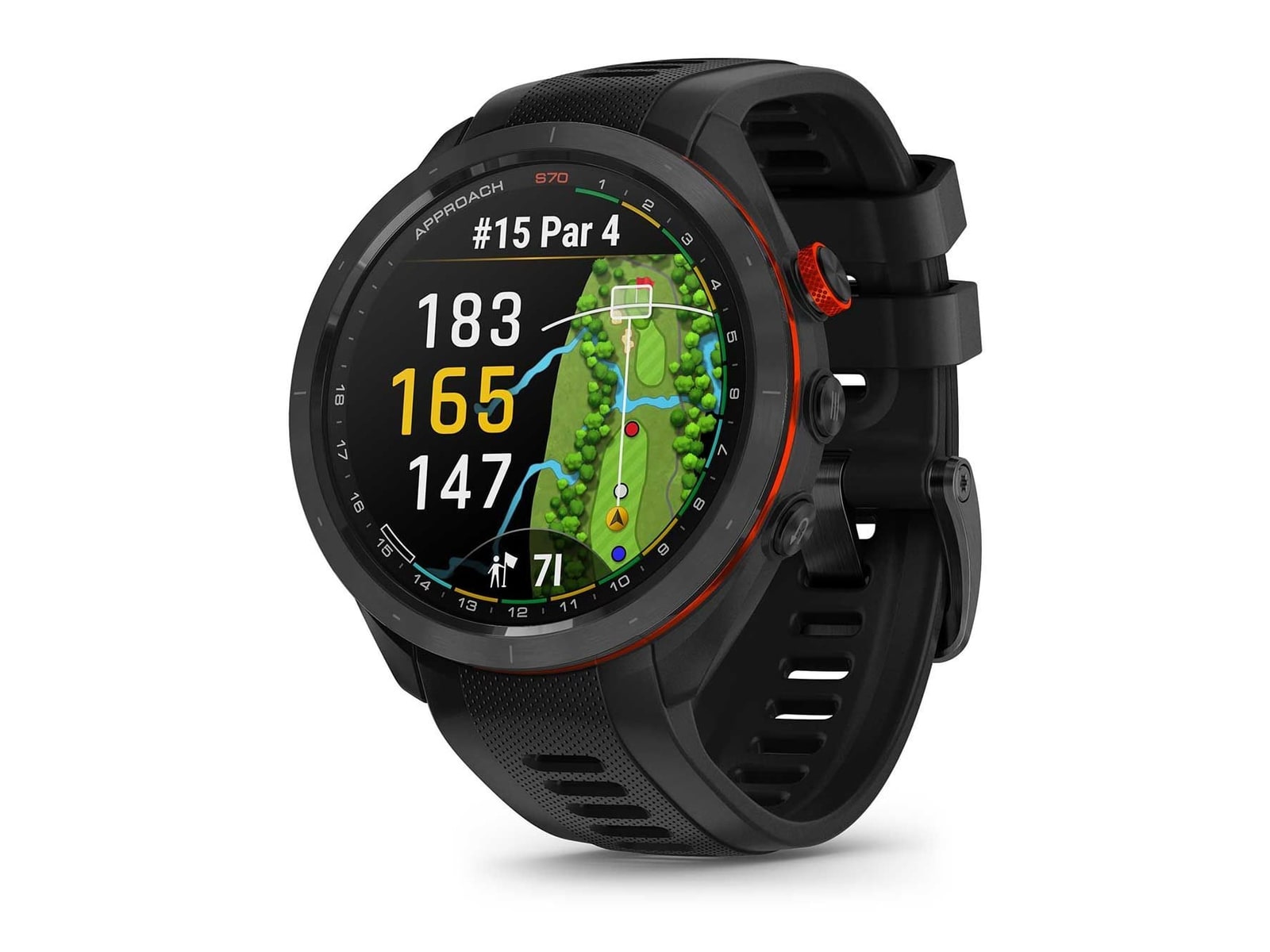 Garmin - Approach S70 Black Silicone Band Smart Watches - Black