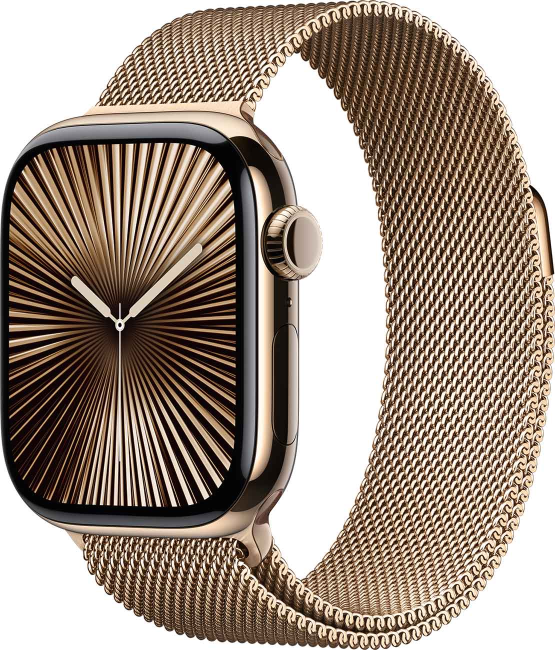 Apple - Apple Watch Series 10 (GPS + Cellular) 42mm Gold Titanium Case with Gold Milanese Loop - Gold Titanium