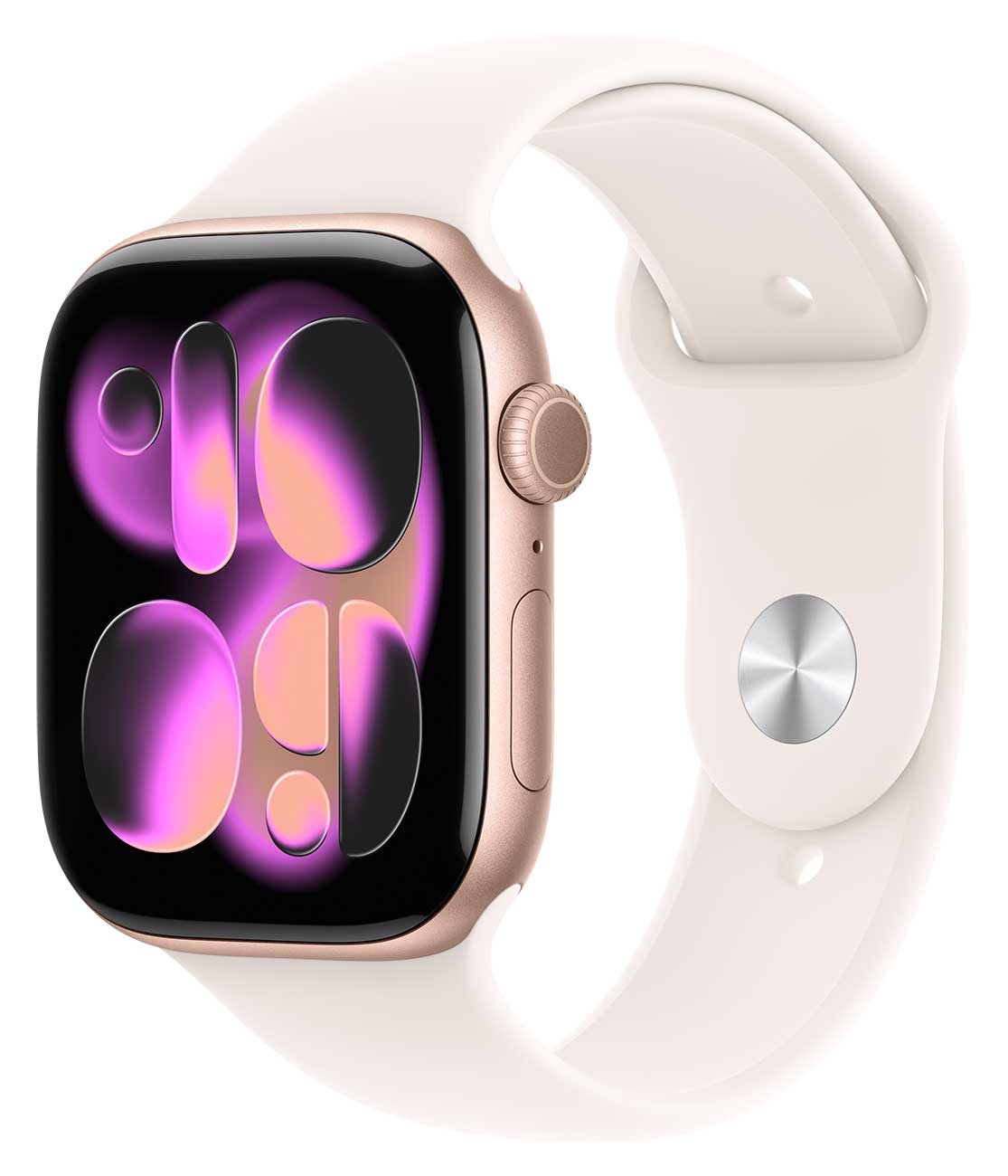 Apple - Apple Watch Series 11 (GPS + Cellular) 46mm Rose Gold Aluminum Case with Light Blush Sport Band - S/M - Rose Gold