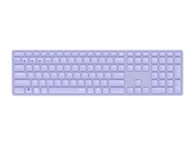 Rapoo - E9800M Multi-mode Wireless Ultra-slim Keyboard Wireless Keyboards - Purple