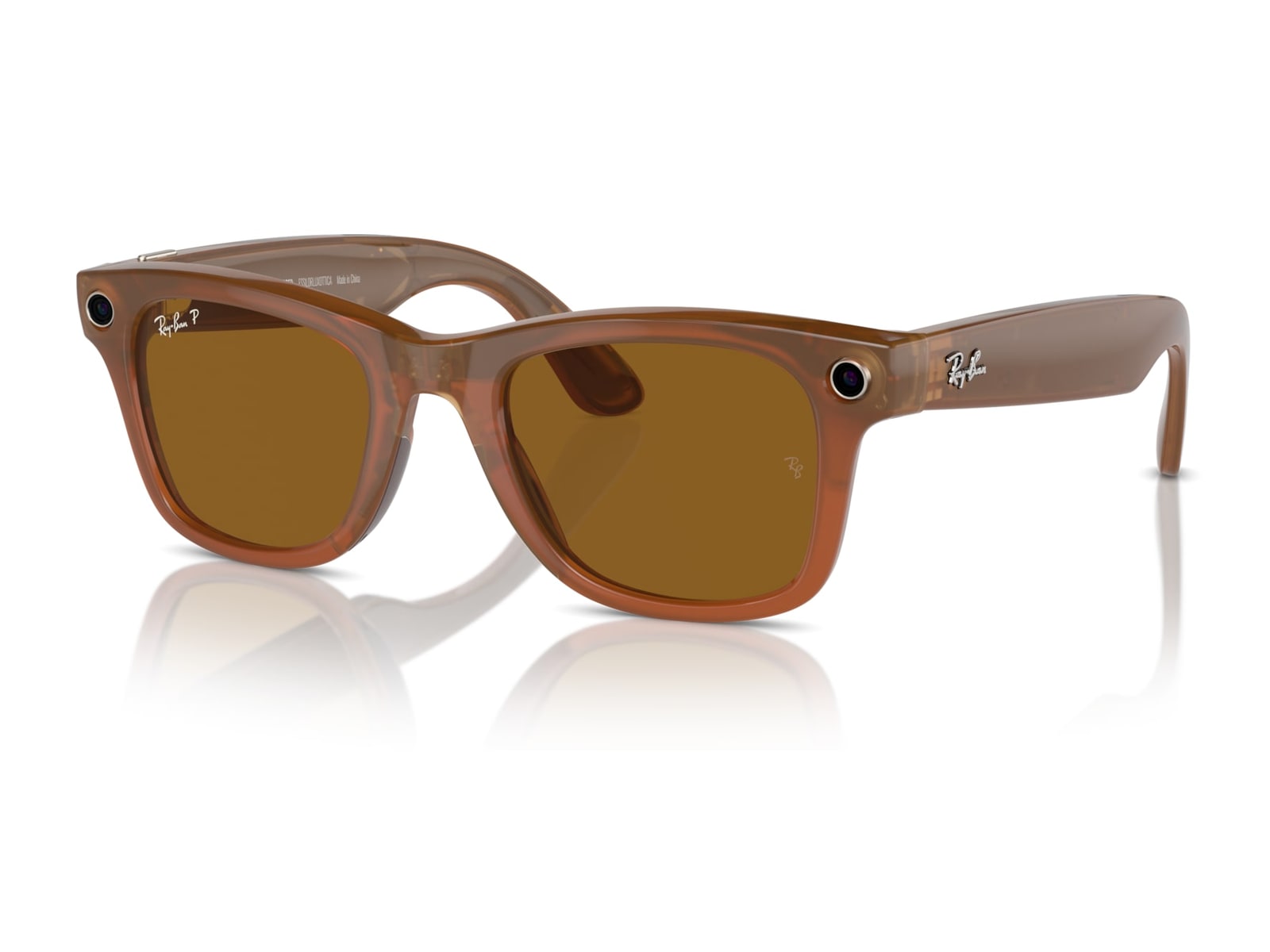 Ray-Ban Meta Wayfarer (Gen 1) Large — Shiny Caramel, Polarized Brown
