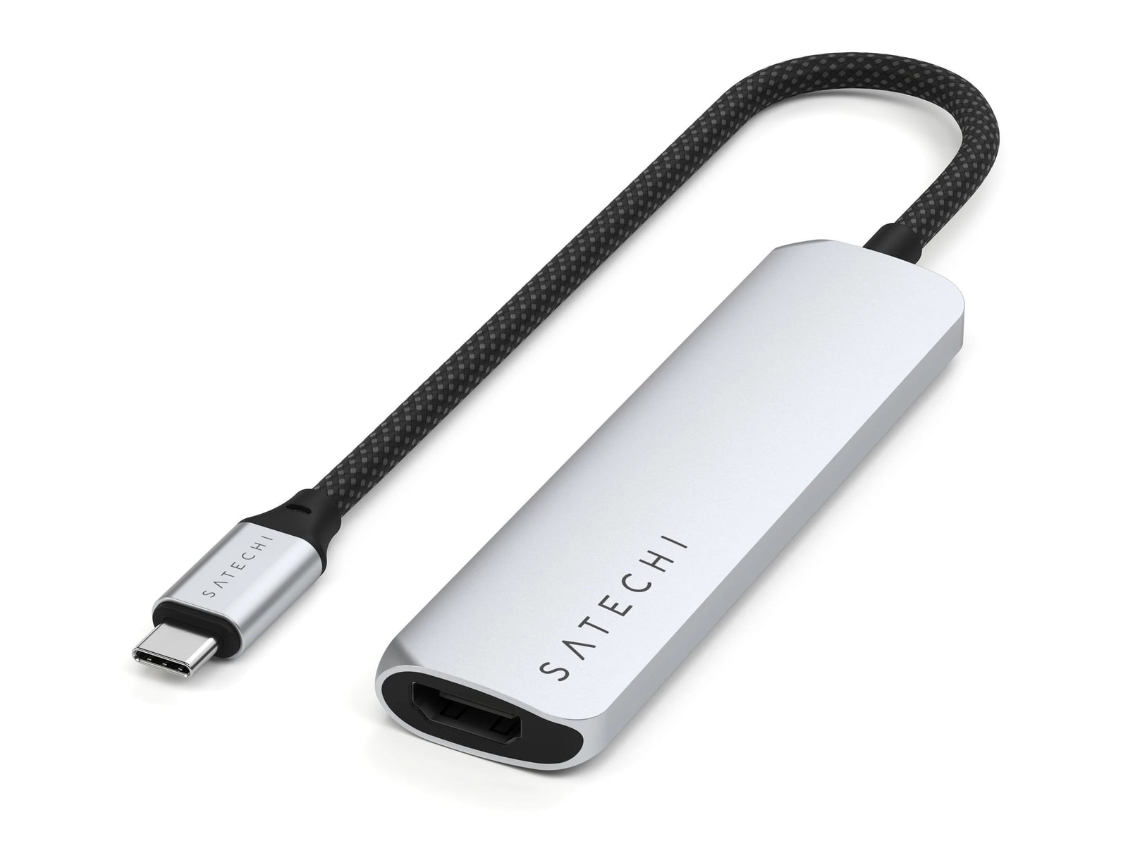 Satechi - 4-in-1 USB-C Slim Multiport Adapter 4K USB-C USB Hubs - Silver