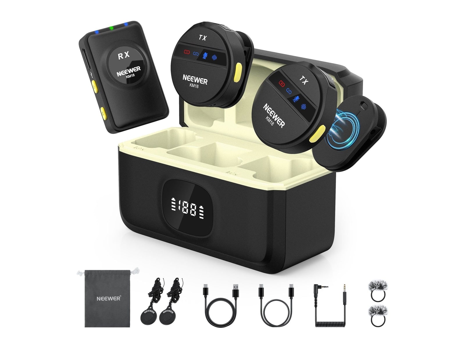 Neewer - KM18 Wireless Microphone System for Camera/Smartphone/PC Microphones