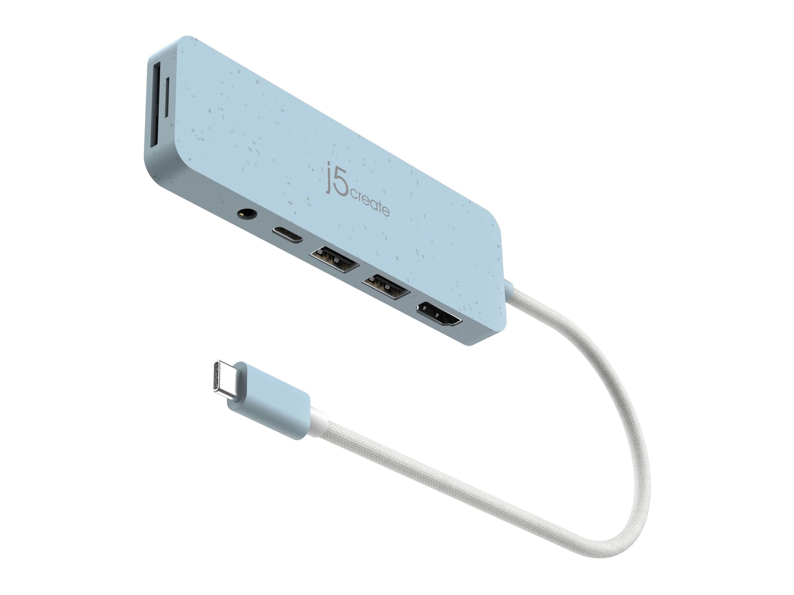 j5create - Eco-Friendly USB-C Multi-Port Hub with Power Delivery USB Hubs - Cyan
