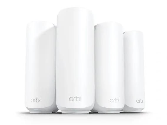 Netgear - Orbi RBE374 Dual-Band Wi-Fi 7 (802.11be) Router + 3 Satellites Mesh Wi-Fi Systems