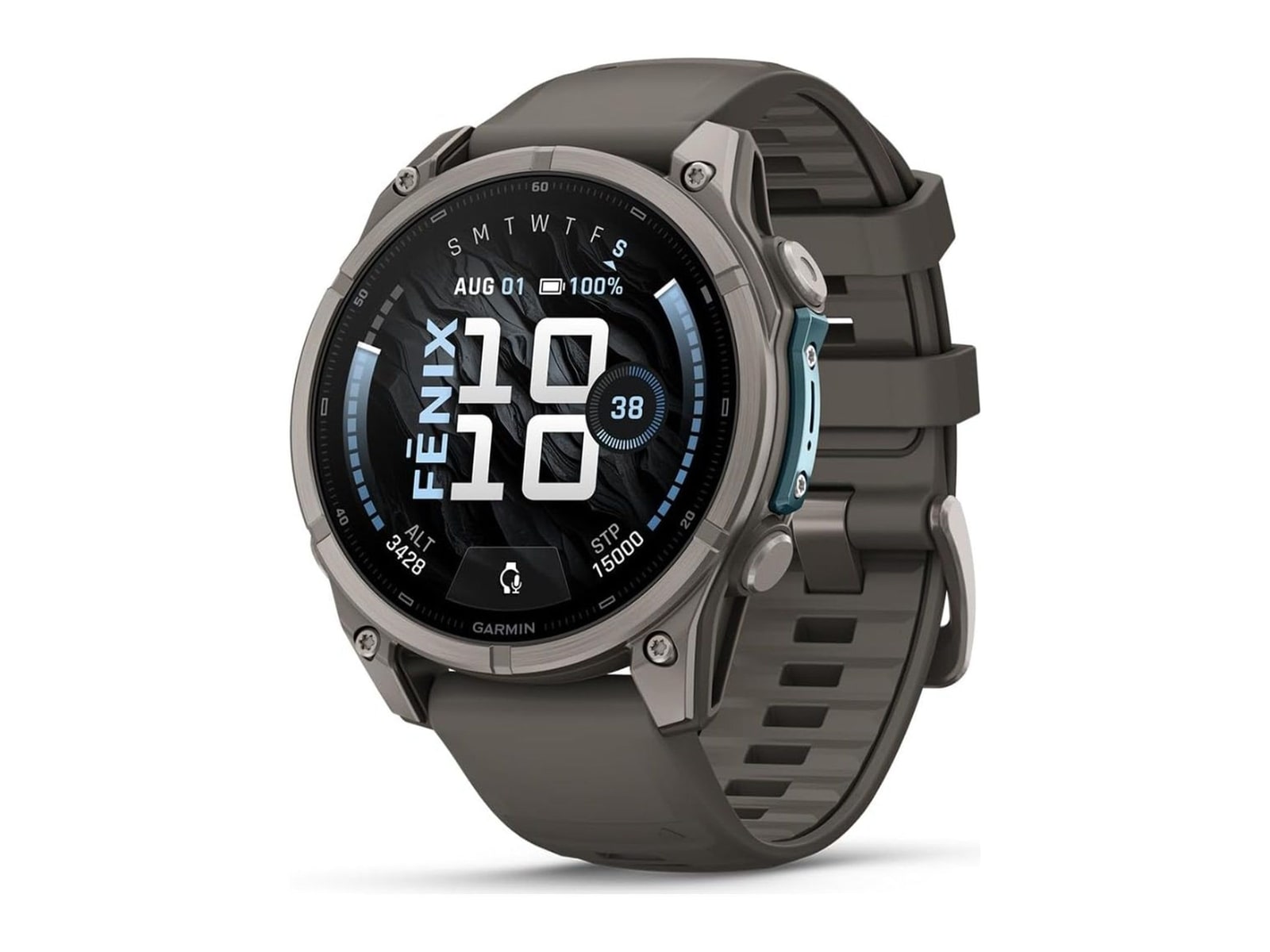 Garmin - fenix 9 - 47 mm, Titanium with Pebble Gray Silicone Band Smart Watches - Gray