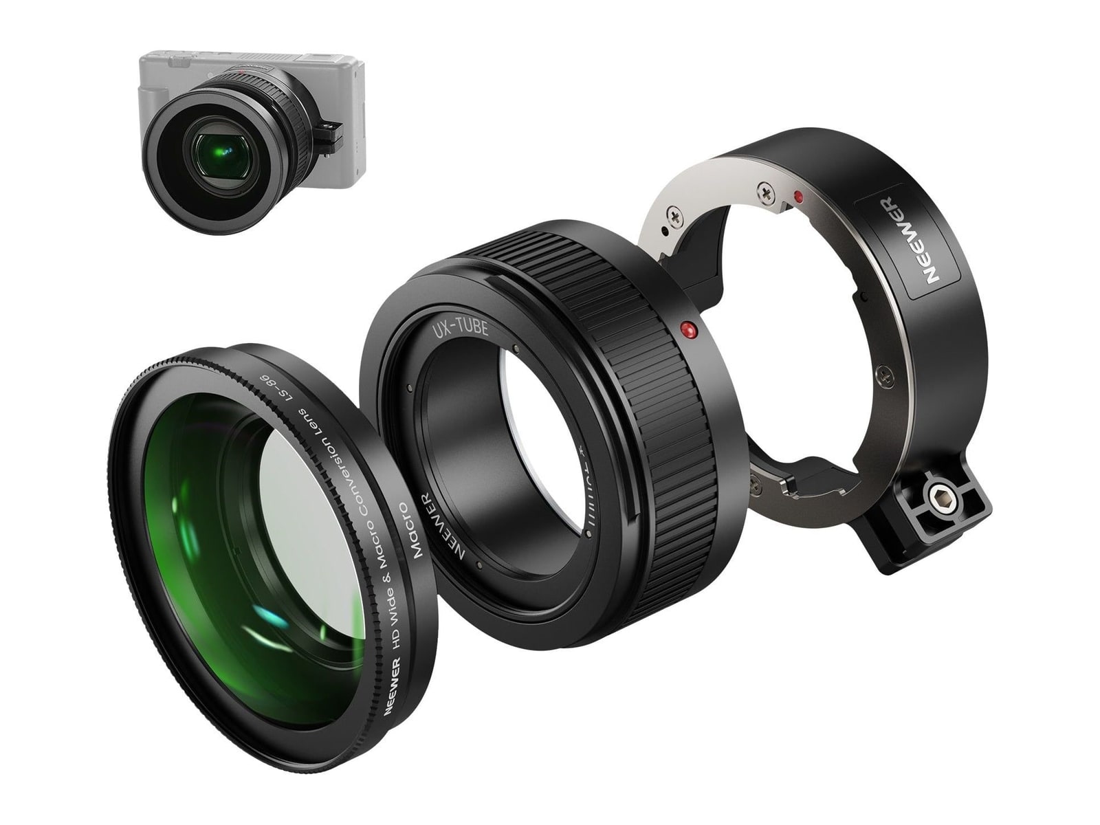 Neewer - LS-86 Wide Angle + Macro Lens For Sony ZV-1 II (ZV-1M2) Camera Lenses