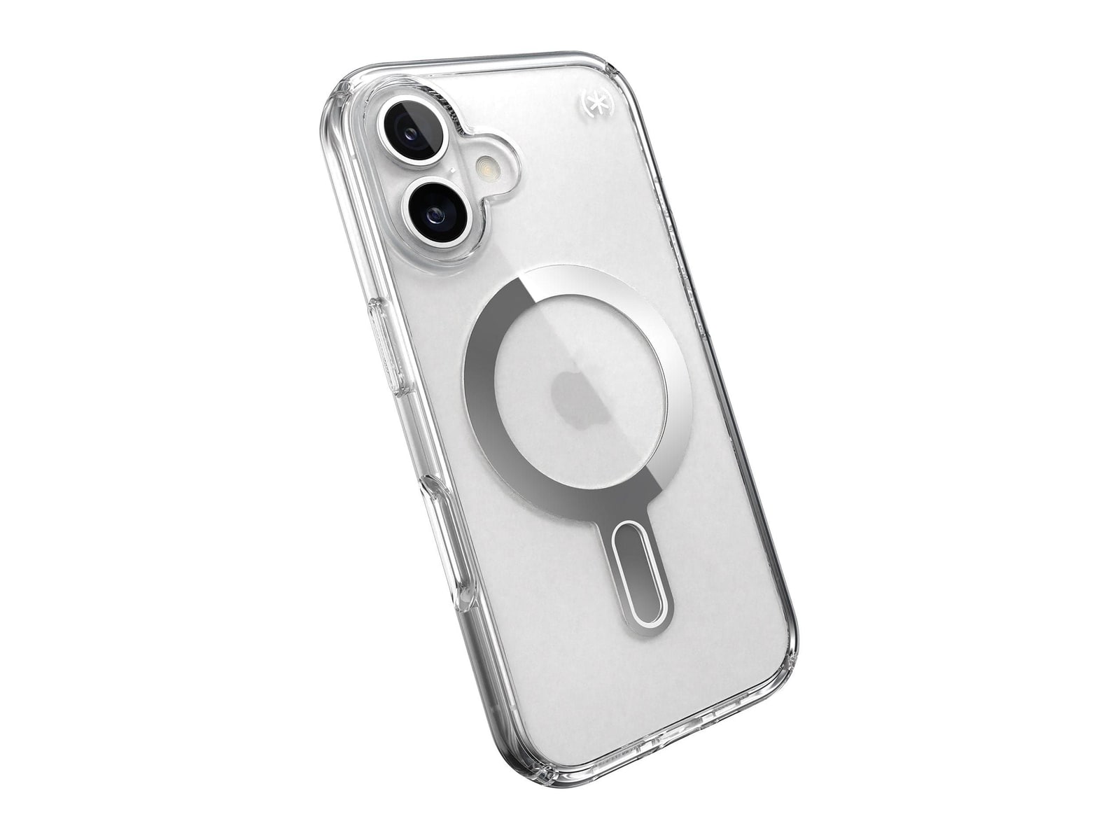 Speck - Presidio Perfect-Clear MagSafe with ClickLock - iPhone 16 - Clear/Chrome