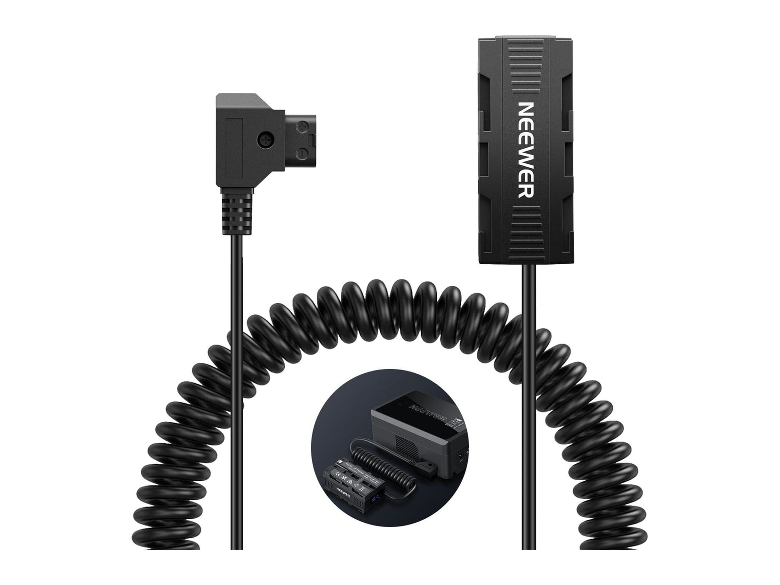 Neewer - VP-F550X2 Dual Sided Dummy Battery Adapter with Display Camera Batteries