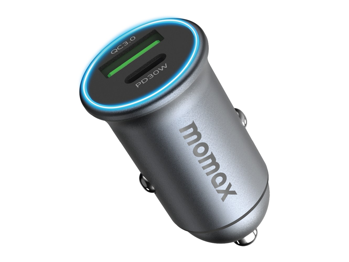 MOMAX - MoVe Dual-Port Car Charger 30W Gray Car Chargers