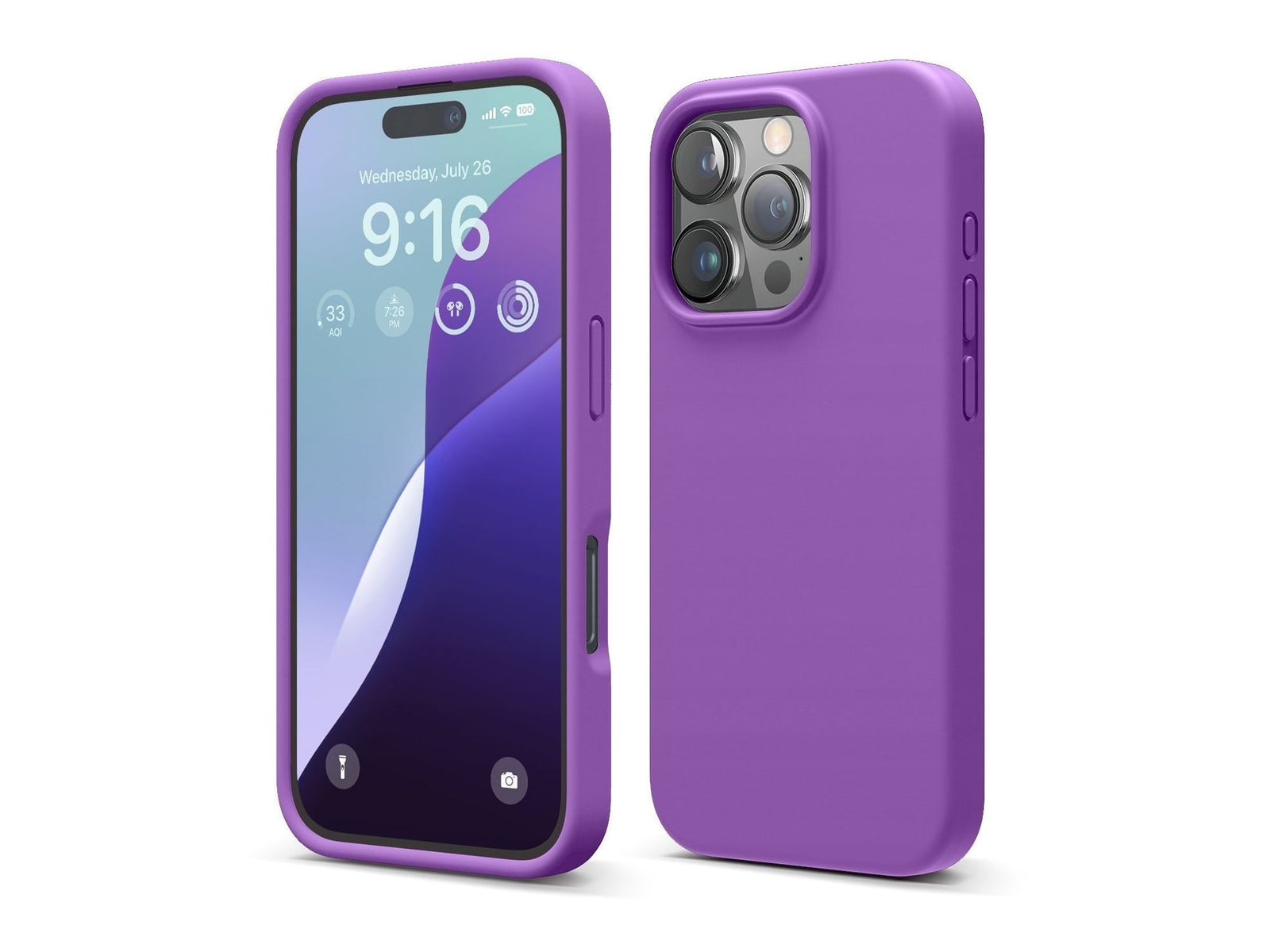 elago - Premium Silicone Case - iPhone 16 Pro - Neon Purple