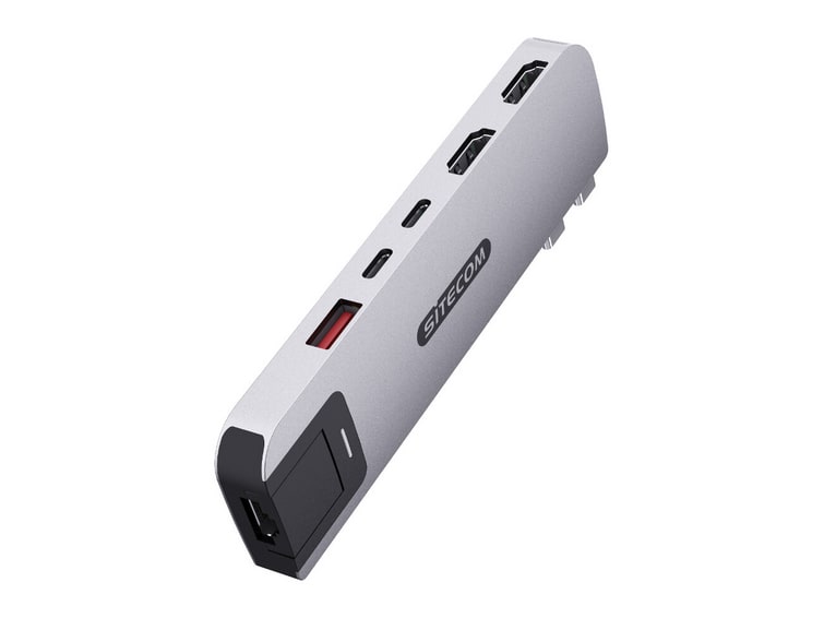 Sitecom - AC-2103 6-in-2 MacBook Pro Multiport USB Hubs - Silver