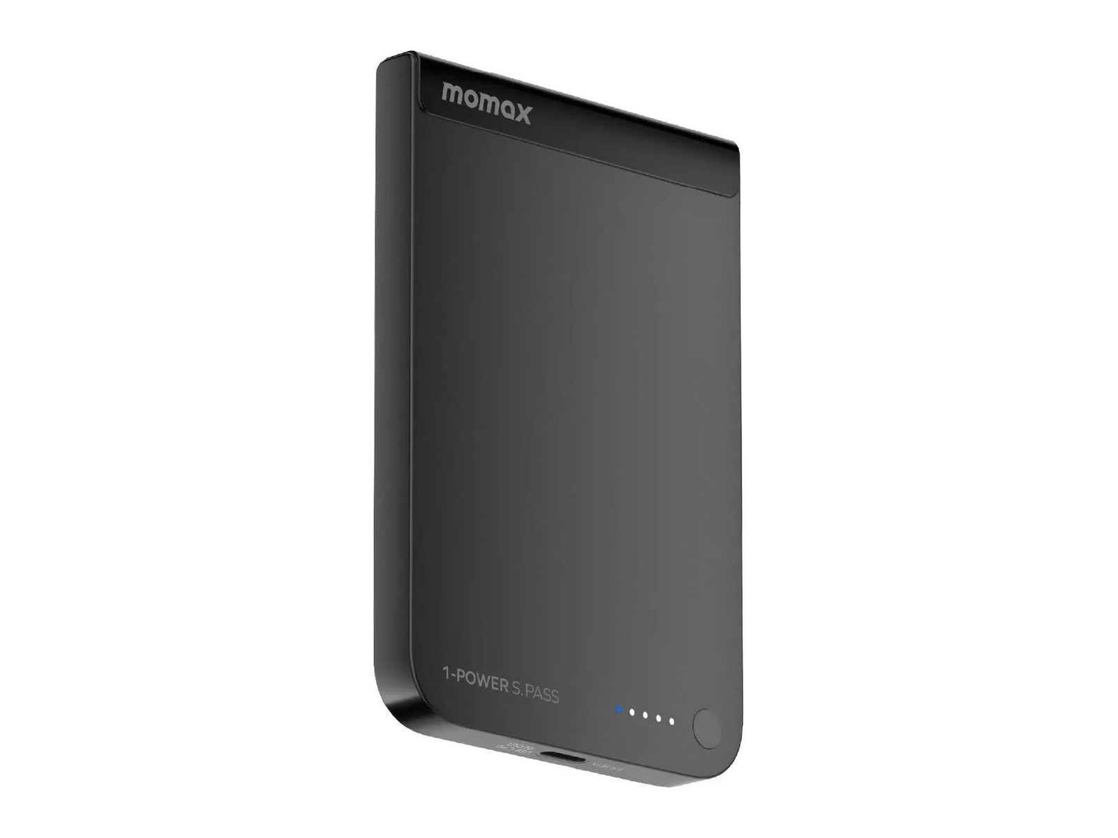 MOMAX - 1-Power S.Pass 5000mAh Qi2 Magnetic Wireless Battery Pack Black Power Banks