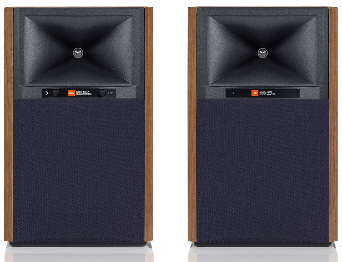 JBL - 4305P Studio Monitor Wi-Fi, Bluetooth 5.1 Speakers - Walnut