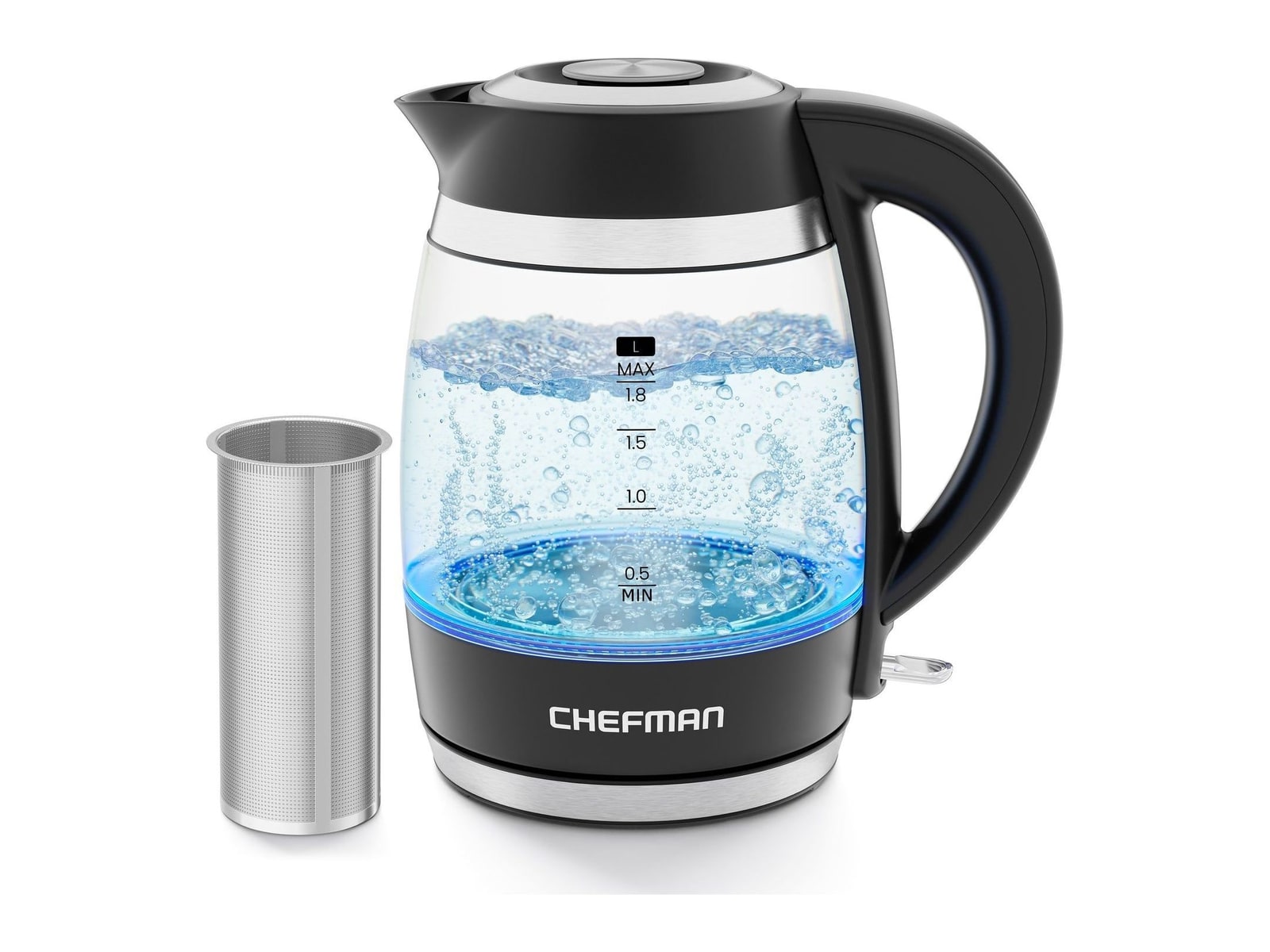 Chefman - Fast-Boil 1.8L Electric Kettle w/ Tea Infuser Electric Kettles