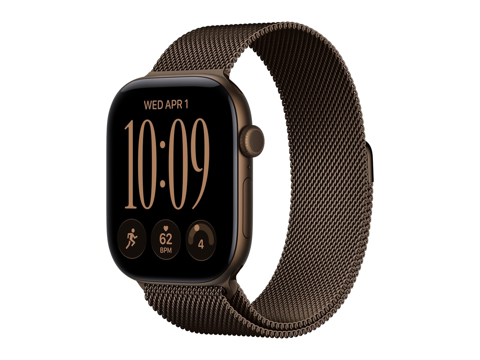 Apple Watch Series 12 GPS 46mm Dark Bronze Aluminum Case with Dark Bronze Milanese Loop - S/M
