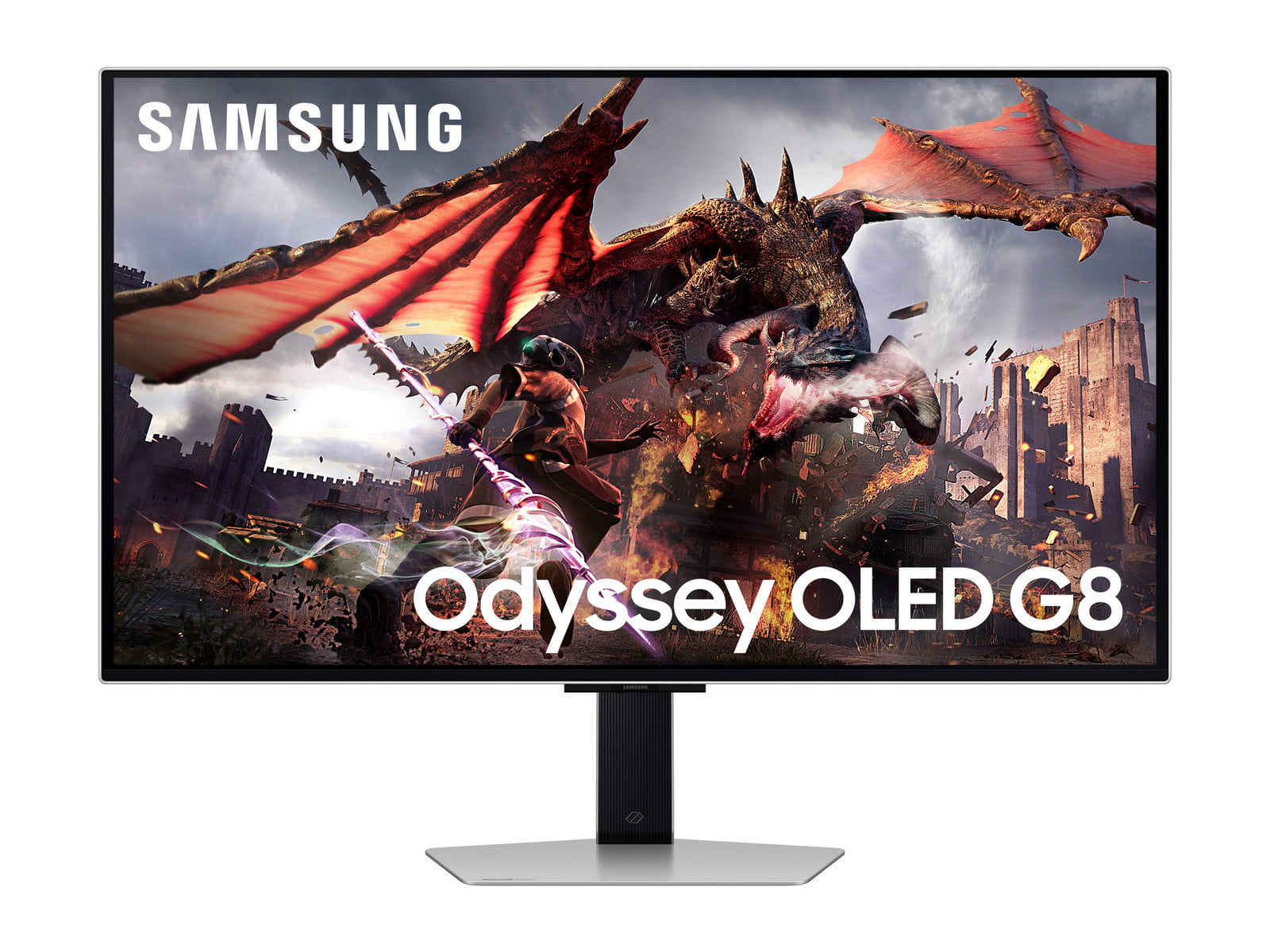 Samsung - 32" Odyssey OLED G8 G80SD 4K UHD 240Hz OLED Monitors - Silver