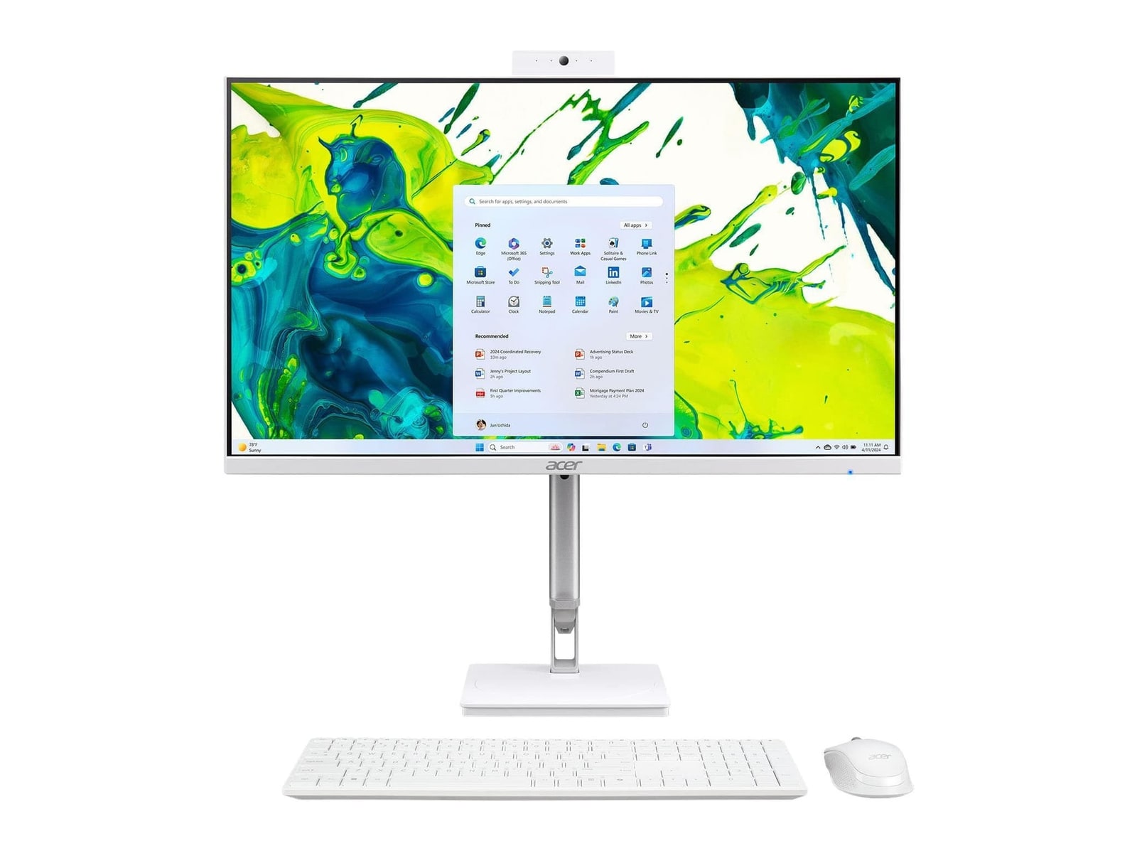 Acer - Aspire C24 23.8" - Intel Core Ultra 5 125H chip - 16GB Memory - 512GB SSD - White