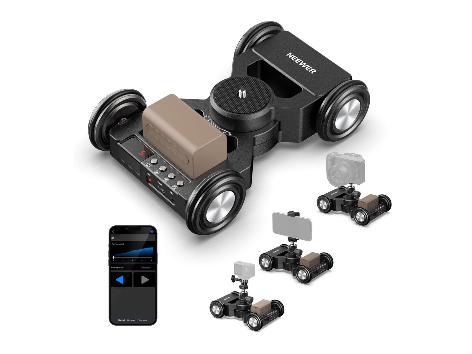 Neewer - DL400 Upgraded Motorized Camera Slider Dolly with App Control Camera Accessories