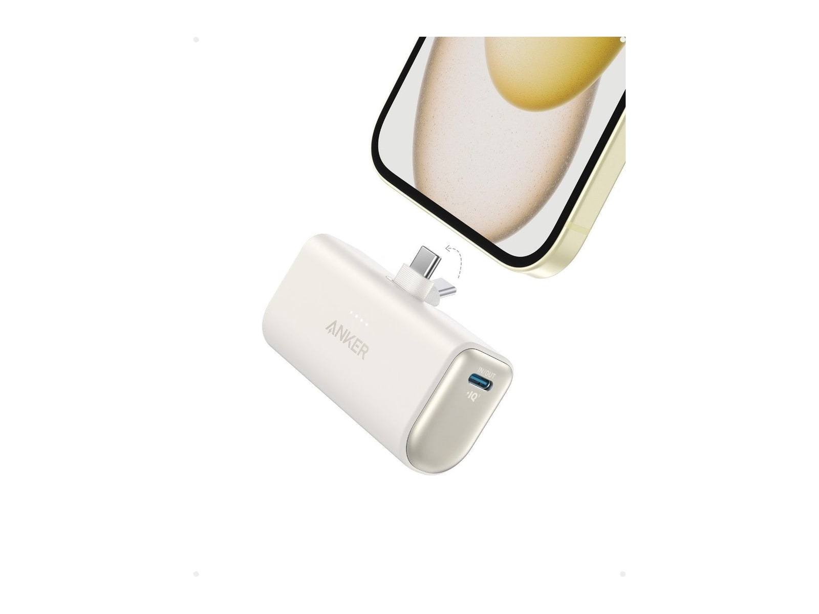 Anker - Nano Power Bank (22.5W, Built-In USB-C Connector) Shell White Power Banks