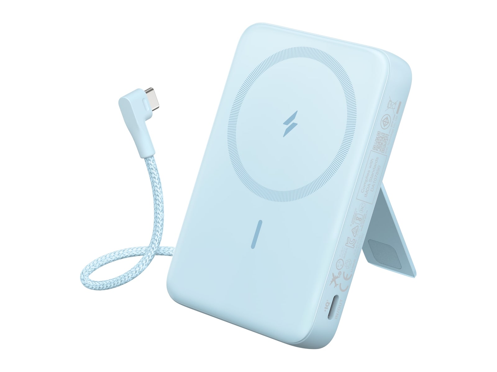Anker - Zolo Magnetic Power Bank 10K Misty Blue Power Banks