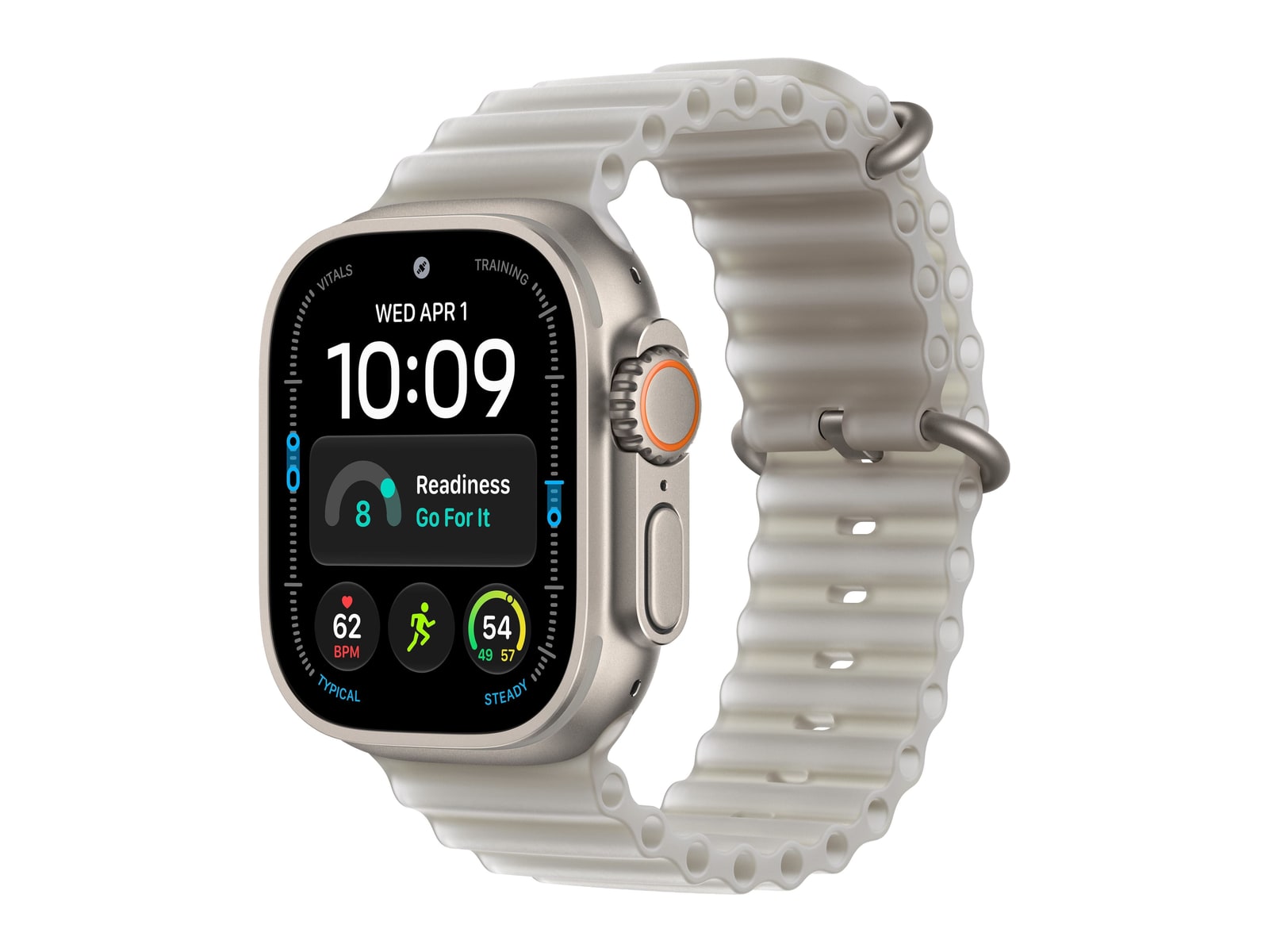 Apple Watch Ultra 4 GPS + Cellular 49mm Natural Titanium Case with Translucent Gray Ocean Band