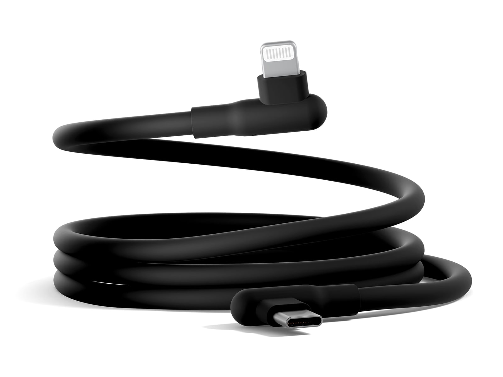 Cygnett - DriveSync Right Angle Lightning to USB-C Silicone Cable - 70CM - Black Charging Cables