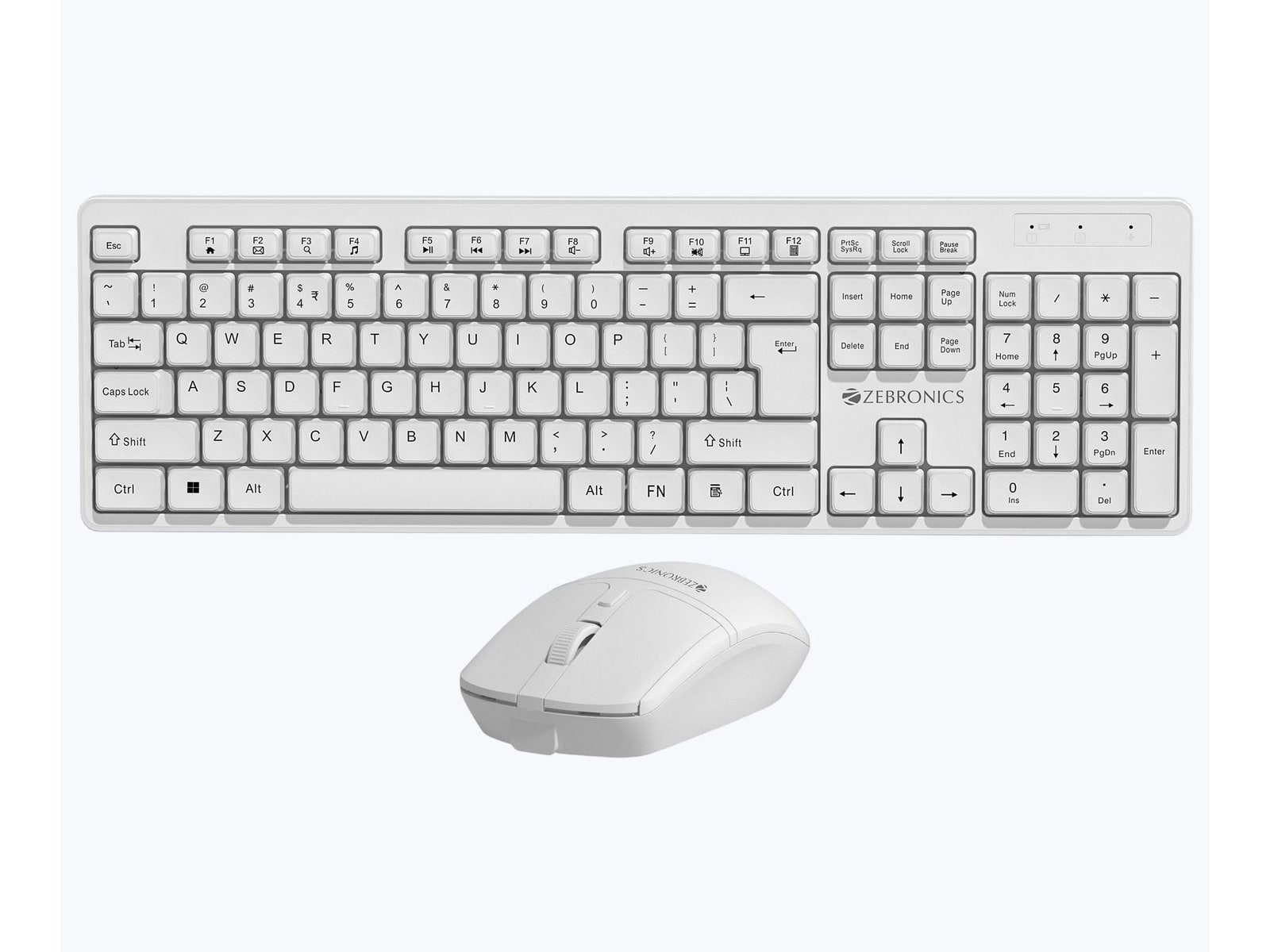 Zebronics - Zeb Companion 120 Combo Wireless Keyboards - White