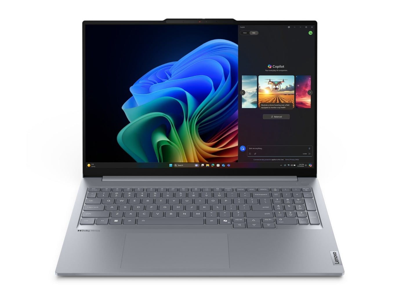 Lenovo - ThinkBook 16 G7 QOY Copilot+ PC 16" - Snapdragon X1P-42-100 chip - 16GB Memory - 512GB SSD - Gray