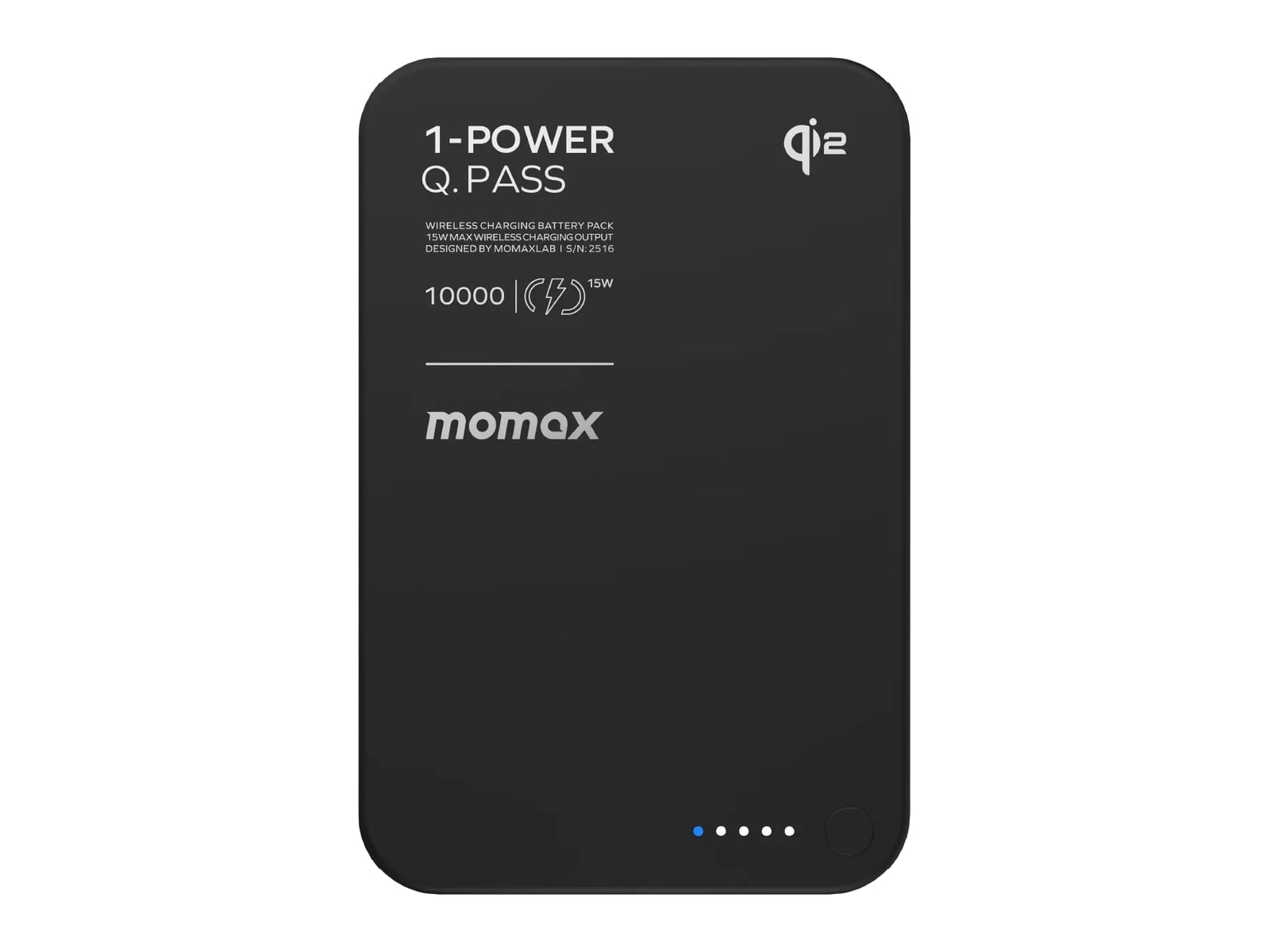 MOMAX - 1-Power Q.Pass 10000mAh Qi2 Magnetic Wireless Battery Pack Black Power Banks