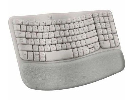 Logitech - Wave Keys Bluetooth Ergonomic Keyboards - Sand
